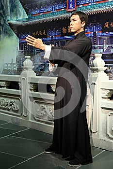 Wax statue of donnie yen, on display at madame tussauds in hong kong