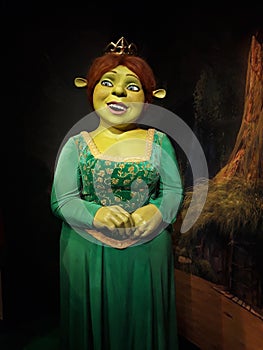 Wax figure of Fiona from the Shrek movie, at Madame Tussauds, Amsterdam.