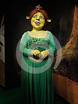 Wax figure of Fiona from the Shrek movie, at Madame Tussauds, Amsterdam.