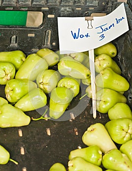 Wax Jambus for sale at a tropical farmers market