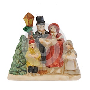 Wax miniature statue of Christmas carolers