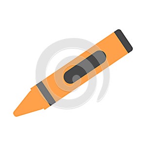 Wax orange crayon - vector icon. Back to school. Vector illustration.