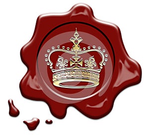 Wax seal with crown stamp