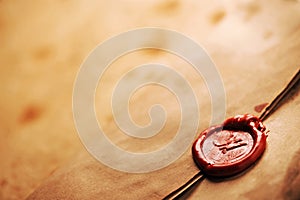 Wax seal on a grunge paper