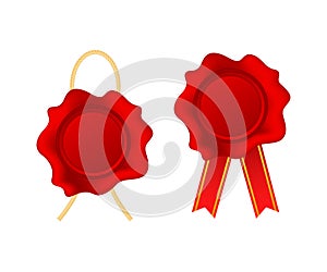 Wax seal isolated on white background. Vector stock illustration