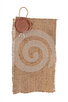 Wax seal on sackcloth material