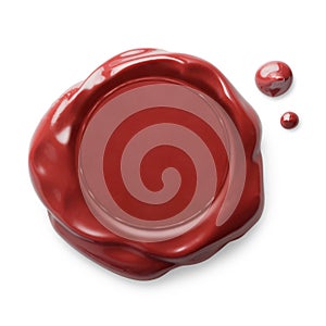 Wax seal or signet isolated red