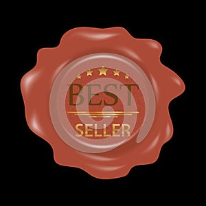 Wax stamp. Rubber seal stamp with badges Best seller. Vector