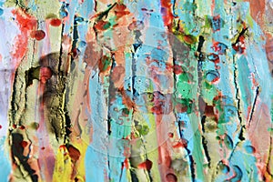 Wax, watercolor hues, mud and burnt paper, abstract background