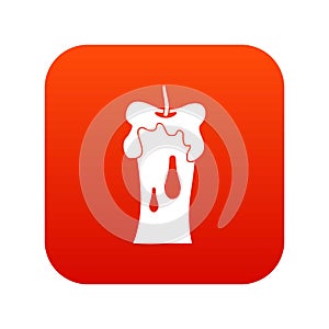 Waxen candle icon digital red