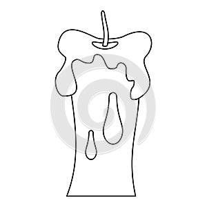 Waxen candle icon, outline style