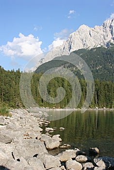 Waxensteine and Eibsee in the german Alps
