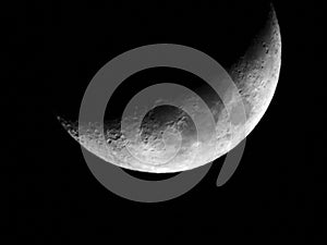 Waxing Crescent Moon lit from bottom