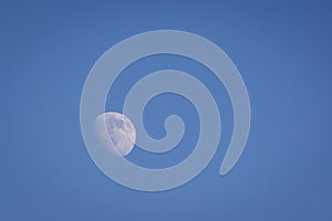 Waxing gibbous moon during daylight hours