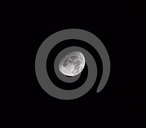 Waxing Gibbous Moon Square with space for text or copy.