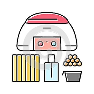 waxing kit hair salon color icon vector illustration