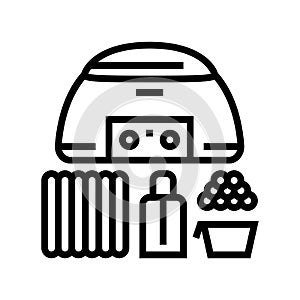 waxing kit hair salon line icon vector illustration