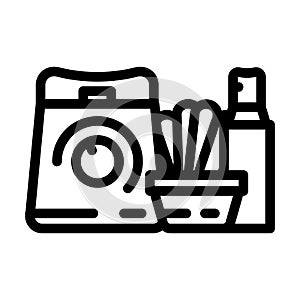 waxing kit hair salon line icon vector illustration