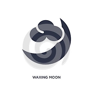 waxing moon icon on white background. Simple element illustration from weather concept