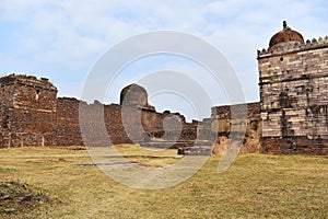 Way and back view of Badal Mahal and Baradari at Raisen Fort, Fort was built-in 11th Century AD, Madhya Pradesh