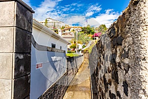 On the way on the city levadas of Funchal with a fantastic view on the Atlantic Ocean