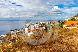 On the way on the city levadas of Funchal with a fantastic view on the Atlantic Ocean