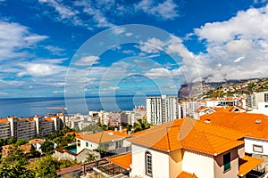 On the way on the city levadas of Funchal with a fantastic view on the Atlantic Ocean