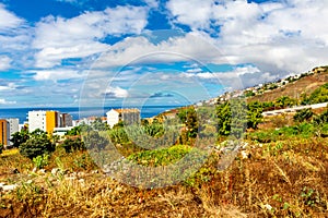 On the way on the city levadas of Funchal with a fantastic view on the Atlantic Ocean