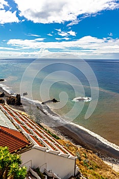 On the way on the city levadas of Funchal with a fantastic view on the Atlantic Ocean