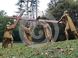 Way of the cross in Lourdes on the south of France