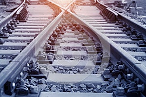 The way forward railway in the dusk