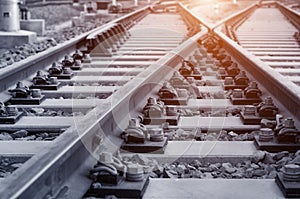 The way forward railway in the dusk