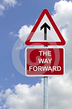 The Way Forward sign in the sky