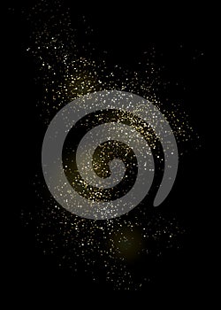 Way of gold dust. Wave of sparkling particles.