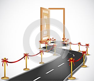Way with opened door. Vector