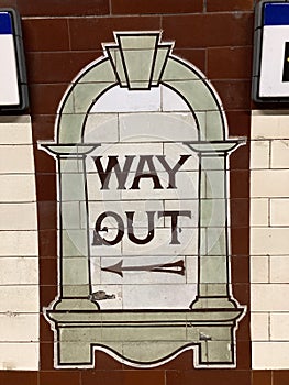 Way Out sign in London