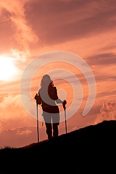 On the way of a religious pilgrimage a girl alone