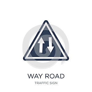 Way road sign icon. Trendy flat vector Way road sign icon on white background from traffic sign collection