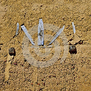 Way of saint James adobe mud walls at Palencia