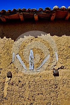 Way of saint James adobe mud walls at Palencia photo