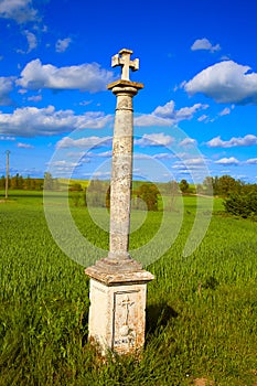 The Way of Saint James cross column in Palencia photo
