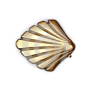 Way of Saint James symbol shell golden metal