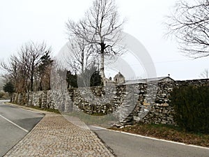 Way of St. James Camino de Santiago entering in Galicia, in O Cebreiro.