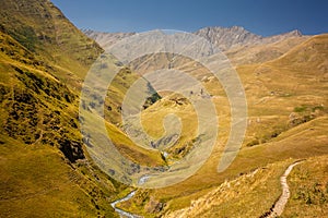 The way to Atsunta pass, Tusheti, Georgia