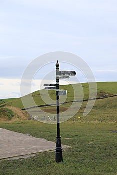 Way to Cliffs of Moher - Direction pole to different places - Northern Ireland - Irish travel - popular tourist attraction