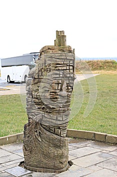 Way to Cliffs of Moher - wood carving - Northern Ireland - Irish travel - popular tourist attraction