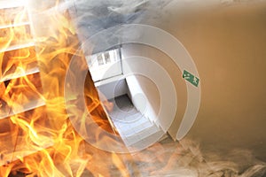 Way to evacuate during a fire in a building