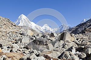 Way to Everest Base Camp.Sagarmatha national park, Nepalese himalayas. Spectacular views.