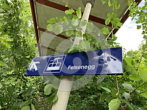 Way to Felsenegg, Switzerland, cable car indication photo