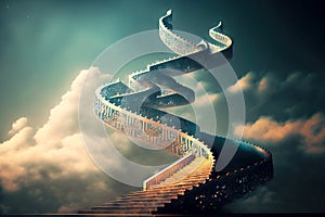 Way to God in clouds stairway to heaven